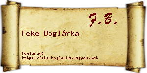 Feke Boglárka névjegykártya
